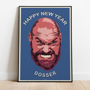 Tyson Fury, Gypsy King, Feliz Año Nuevo Dosser, Arte gráfico deportivo de boxeo, ilustración de arte, póster impreso, papel semibrillante de primera calidad