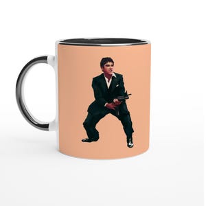Say Hello to My Little Mug, Scarface Tony Montana Artwork, Funny Quote Coffee Cup Print, Premium Ceramic Mug