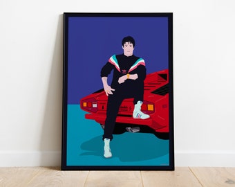 Póster de Sylvester Stallone - Ilustración del póster de la película Sly y su Lamborghini