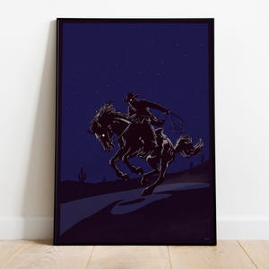 Cowboy from Hell, Old Wild West American Frontier, Ghost Horse - Poster con stampa artistica, carta semi-lucida di alta qualità