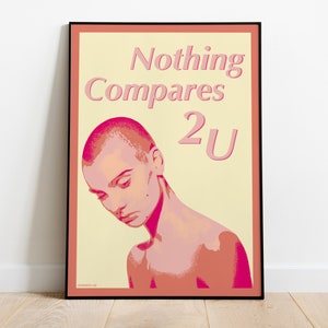 Sinéad O&#39;Connor, Nothing Compares 2 U - Illustration Artwork Print Poster, Premium Semi-Glossy Paper