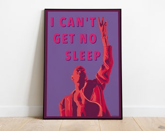 Faithless Maxi Jazz Poster - I Can't Get No Sleep Illustration Art Print - Electronic Rave Music Gift