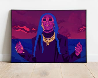 Takeoff Migos Poster - Trap Music Illustration Artwork - Rap Hip Hop Gift