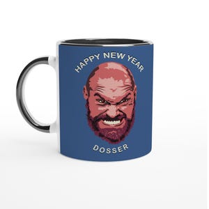 Tyson Fury, Gypsy King, Feliz Año Nuevo Dosser, Arte gráfico del deporte del boxeo - Impresión de ilustración de obra de arte, taza de cerámica premium