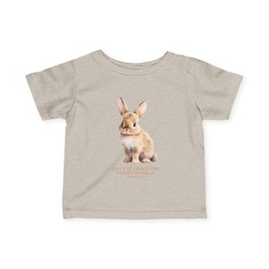 Christian jersey children&#39;s T-shirt with Bible verse and cute animal motif