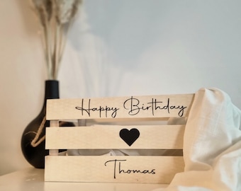 Wooden box for gifts, personalized wooden gift box, gift box, Advent box, gift basket