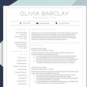 Clean Resume Template, Professional Resume, CV Template, Cover Letter, References, 3 Page CV, Word and Apple Resume, Instant Download Resume