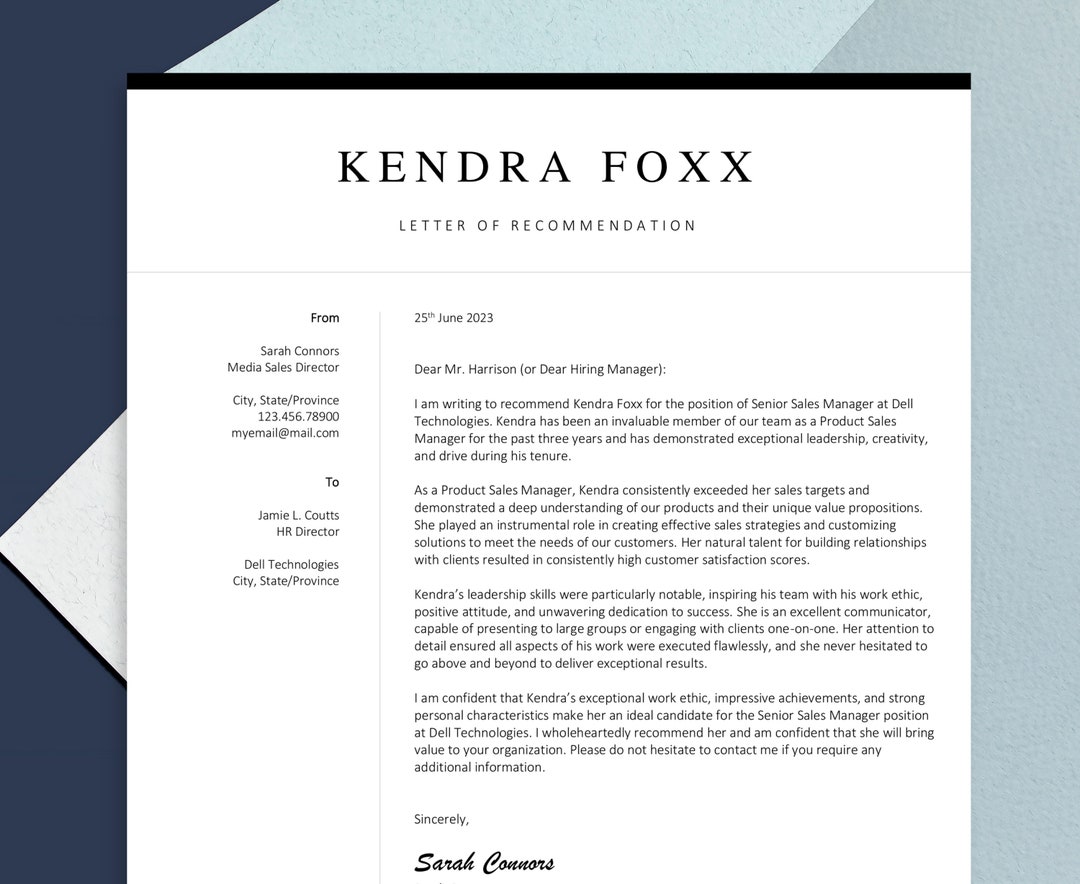 Stunning Executive Letter of Recommendation, Recommendation Letter