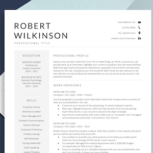 Modern Resume Template, Professional Resume, CV Template, Cover Letter, References, Modern CV Template for Pages, Resume Instant Download