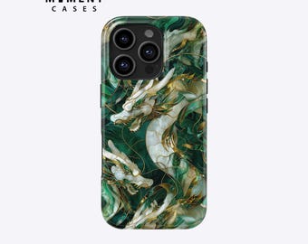 Dragon Stained Glass Phone Case Für iPhone, Galaxy und Pixel Modelle, Stained Glass Dragon Tough Case