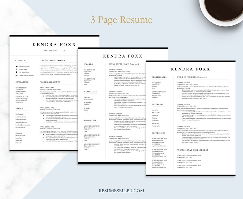 Professional Resume Template Design Modern Executive CV 2022 - Etsy ...