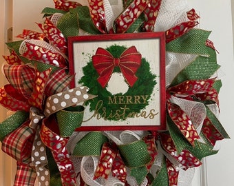 Merry Christmas Front Door Wreath