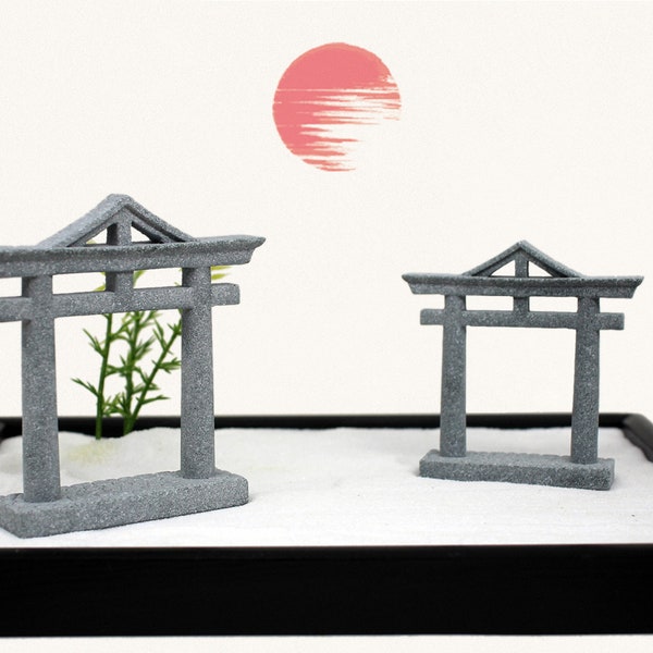 Japanese Torii Decor, Zen Garden Decor, Japanese Shinto altar shelf miniature shrine, Japan mini garden accessories, Bonsai Decor