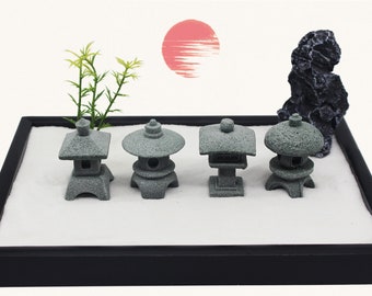 Oriental Vintage Stone Lantern Statue - Zen Garden Miniature Decor - Fengshui, Bonsai, Zen Decor, Fish Tank Aquarium Decor, Japanese Style