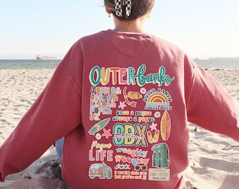 Outer Banks sweatshirt with quotes about life back print VSCO sweatshirt University of North Carolina Outer Banks crewneck Outerbanks