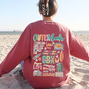 Outer Banks sweatshirt with quotes about life back print VSCO sweatshirt University of North Carolina Outer Banks crewneck Outerbanks