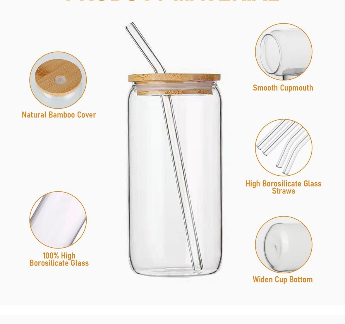 Maybe She's A Wildflower Glass Cup with clear straw and bamboo lid – Smile  Graphics and Designs