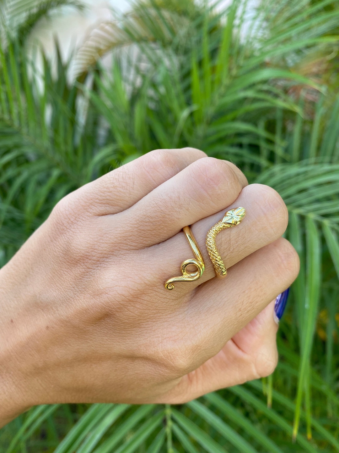 Snake Ring Made in Solid Gold. Long Snake Ring Etsy