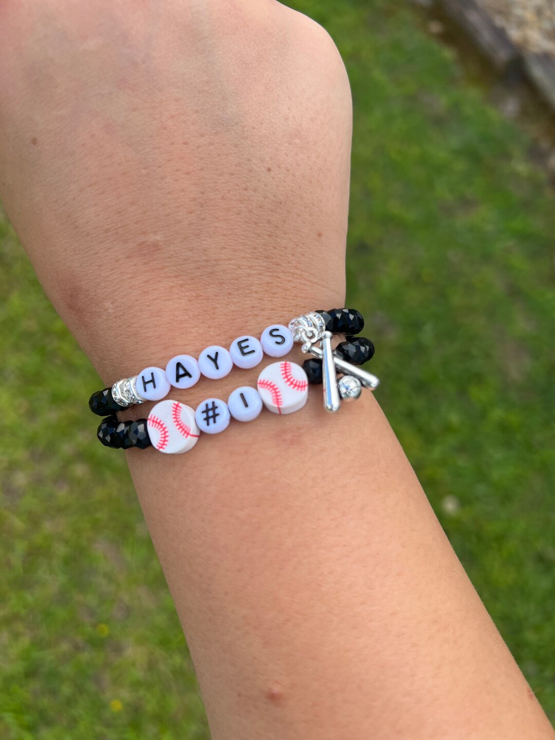 Personalized Baseball Bracelet Fan Bracelet Custom Name and Etsy