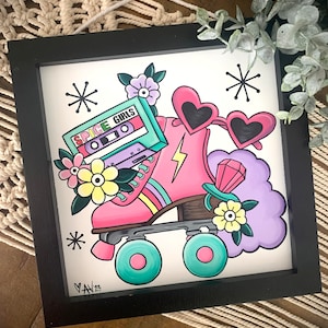 Hand Painted Tattoo Art / Spice Girls Painting / 90s Nostalgia / Acrylic Painting / Original Art