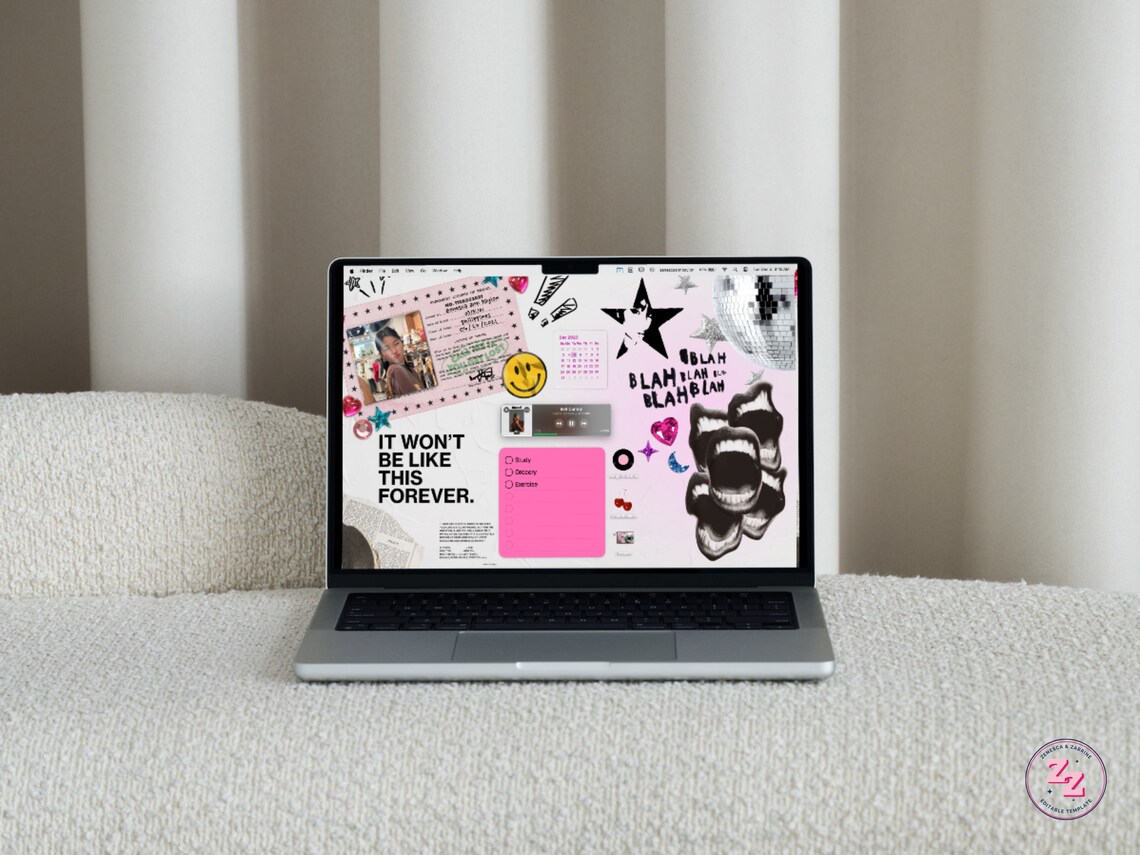2025 EDITABLE Aesthetic Desktop MacBook Wallpaper | Y2K Customizable ...