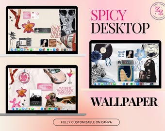 SPICY DESKTOP WALLPAPER for Mac and Windows| Set of Three| Pinterest Girl | 2025 | Productivity Macbook Desktop Wallpaper Trending