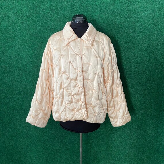 vintage cropped silk quilted jacket by Neiman Mar… - image 1