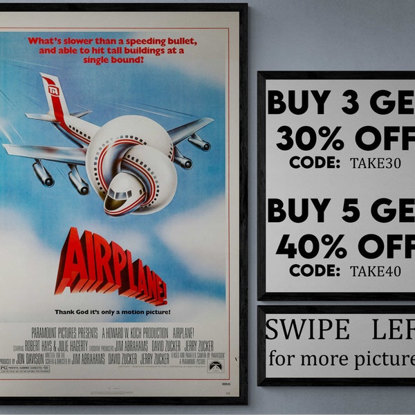 Airplane - movie/show poster wall art - printed & shipped #868