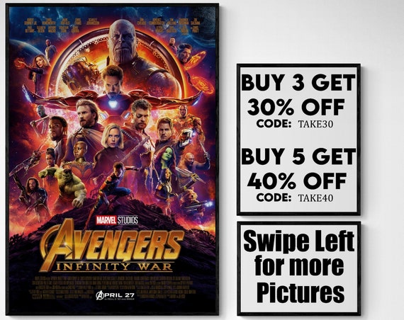 Avengers Endgame Marvel Studios Framed Movie Poster. 24x36 Framed poster on  a black frame. Made in USA.