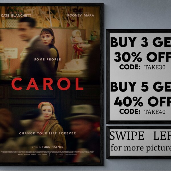 Carol Movie Poster Etsy