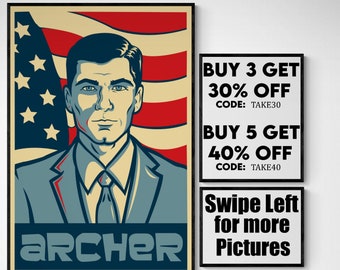 Archer - movie/show poster wall art - printed & shipped #1215