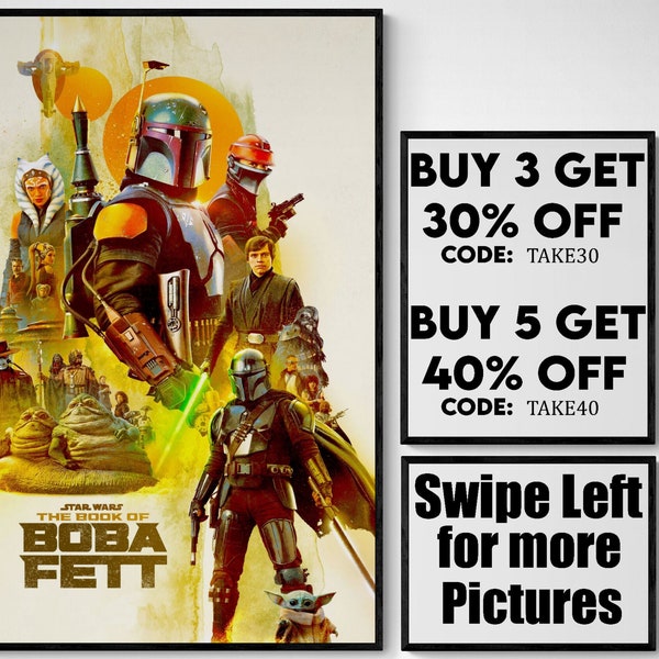The book of boba fett - movie/show poster wall art - printed & shipped #1164