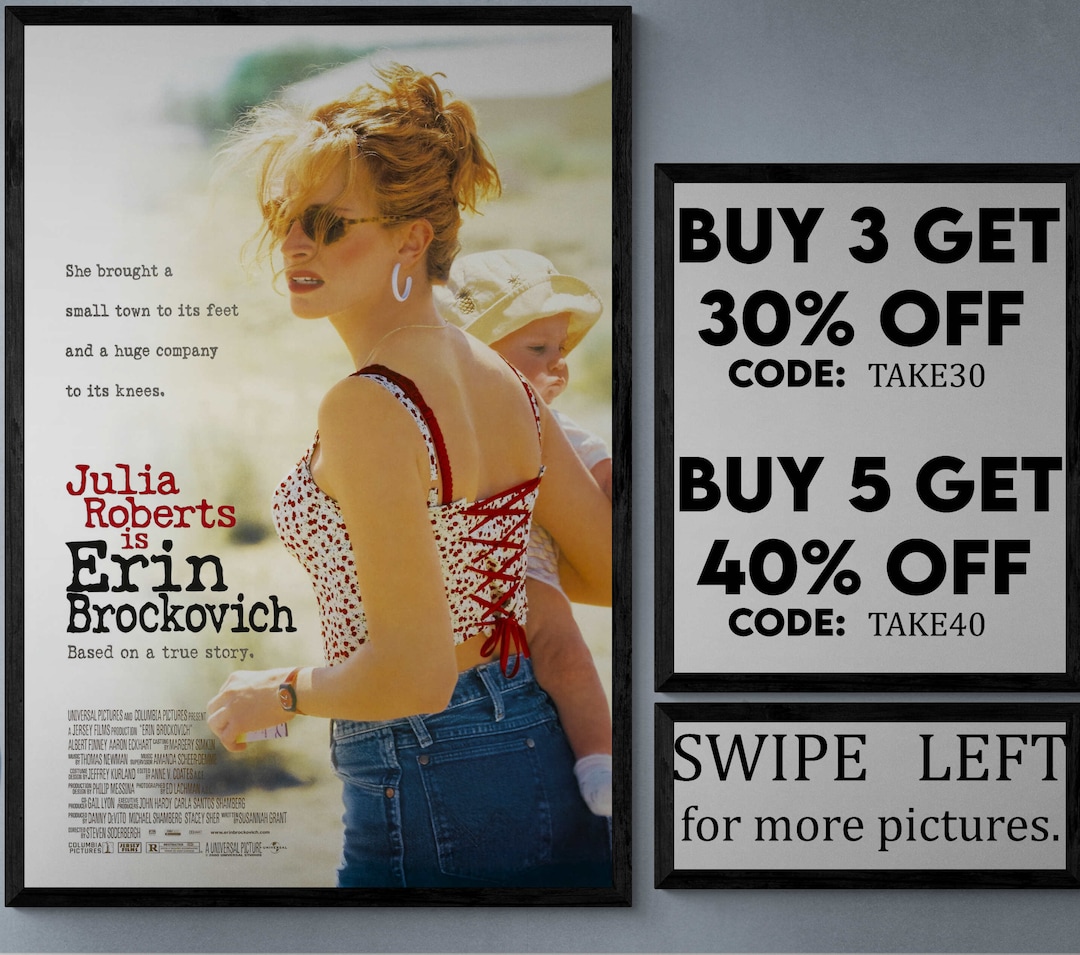 Erin Brockovich Movie/show Poster Wall Art Printed & Shipped 813 Etsy