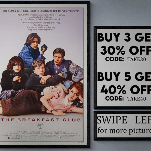 The breakfast club - movie/show poster wall art - printed & shipped #859