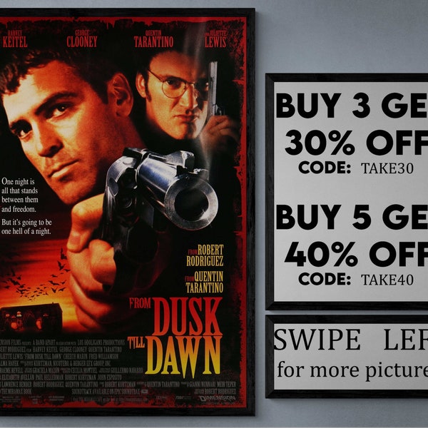 From dusk till dawn - movie/show poster wall art - printed & shipped #1015