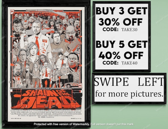 Shaun of the Dead Movie show Poster Wall Art Printed Shipped 237
