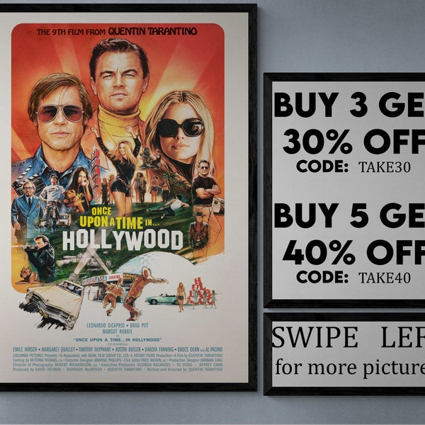 Once upon a time in hollywood - movie/show poster wall art - printed & shipped #759