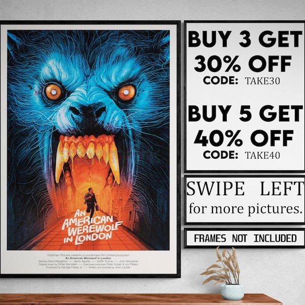 An american werewolf in london - movie/show poster wall art - printed & shipped #1747