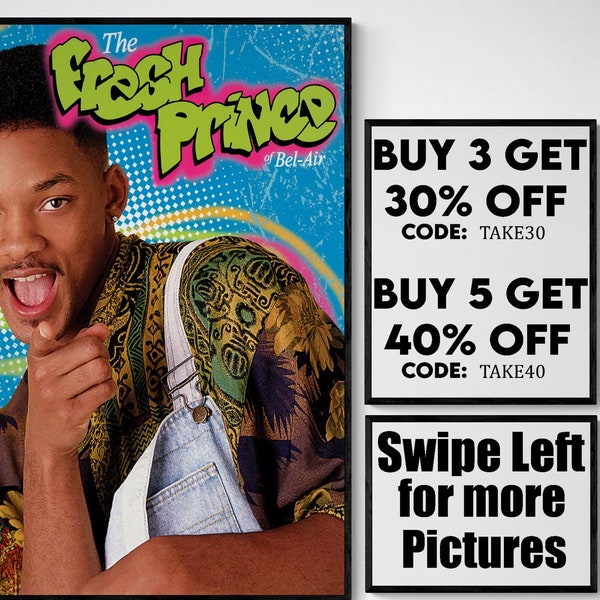 The fresh prince of bell air - movie/show poster wall art - printed & shipped #1275