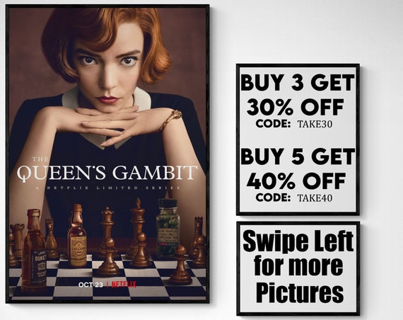 Queens Gambit Poster, Poster Queen Vintage, Queens Gambit.