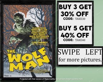 The wolf man - movie/show poster wall art - printed & shipped #350