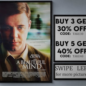 A beautiful mind movie/show poster wall art printed & shipped 779 image 1