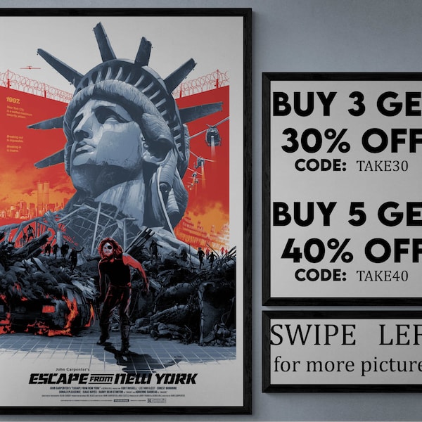 Escape from new york - movie/show poster wall art - printed & shipped #1007