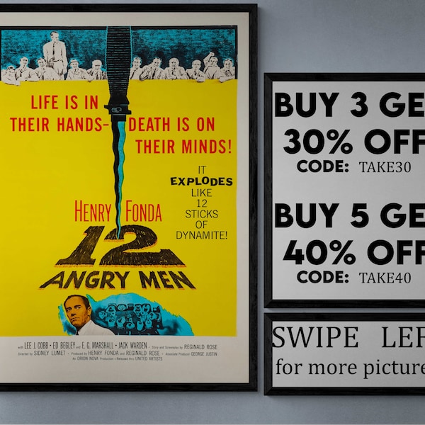 12 angry men - movie/show poster wall art - printed & shipped #849
