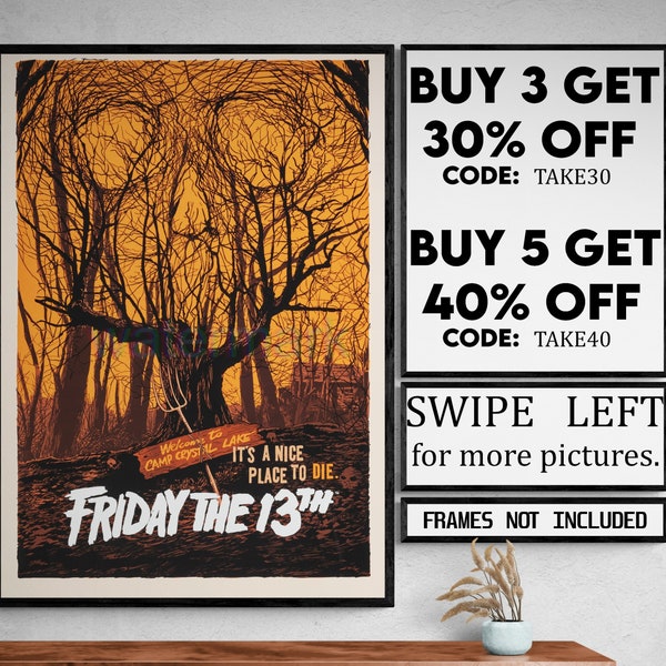 Friday the 13th - movie/show poster wall art - printed & shipped #1766
