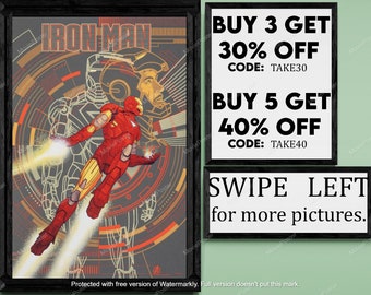 Iron man - movie/show poster wall art - printed & shipped #157