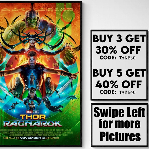 Thor ragnarok - movie/show poster wall art - printed & shipped #1321