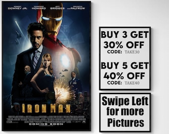 Iron man  - movie/show poster wall art - printed & shipped #1305