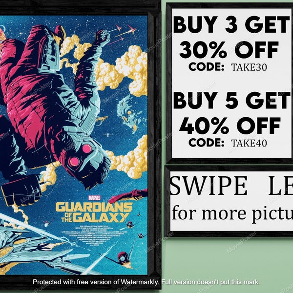 Guardians of the galaxy - movie/show poster wall art - printed & shipped #139