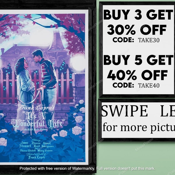 It's a wonderful life - movie/show poster wall art - printed & shipped #154
